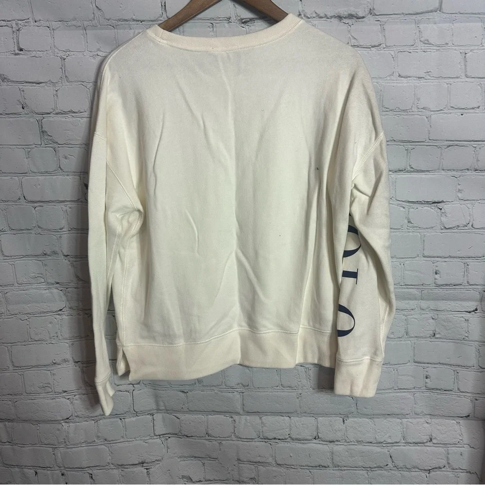 Ralph Lauren White Sweatshirt with Navy Logo - Picture 4 of 5
